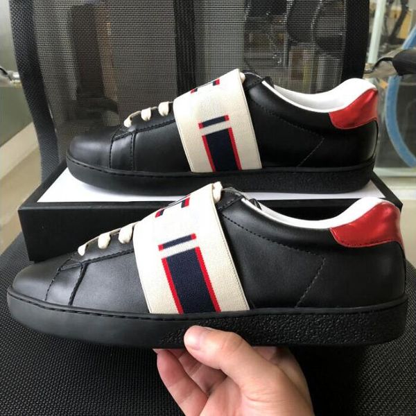 

Ace de igner hoe brown ela ticity tripe genuine leather web de igner neaker luxury brand men women ca ual hoe ize 35 46