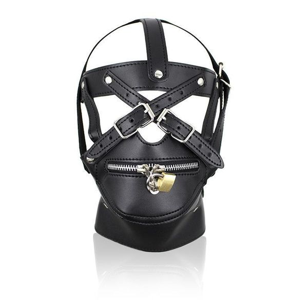

riding quality leather lockable gimp head fancy mask harness hood pu high #r52 rdiut