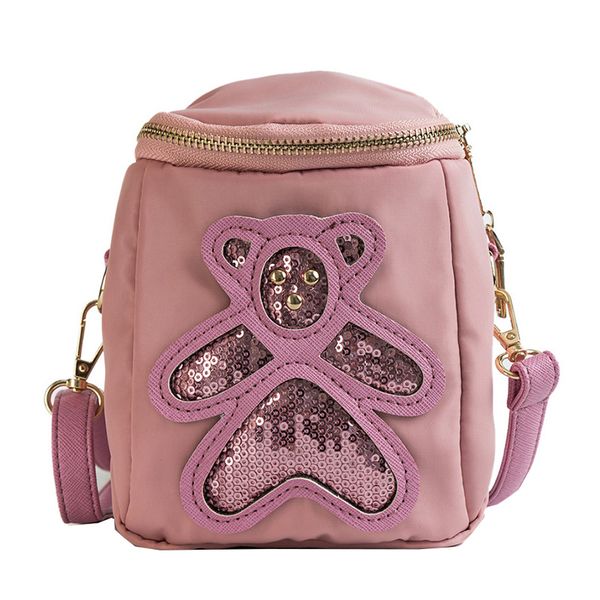 

small bag female 2018 new fashion sequins bear pockets korean version of the wild shoulder messenger bag personality chest