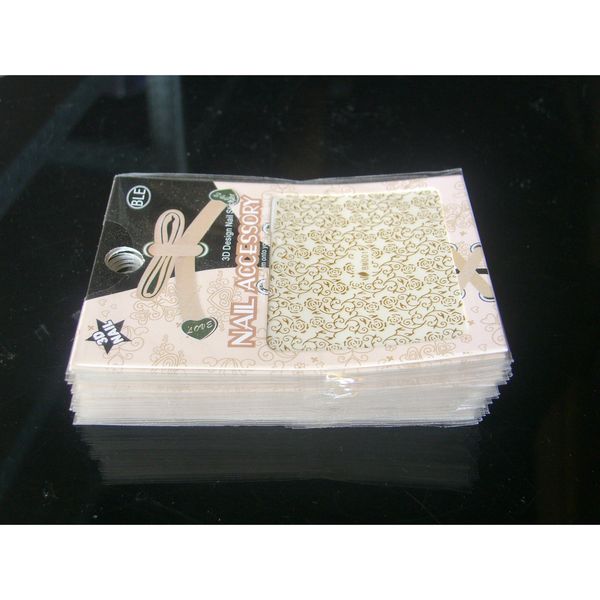 

1x self adhesive gold 3d metal nail art sticker decal slider flower vine vintage arabesquitic paern bm01-24, Black