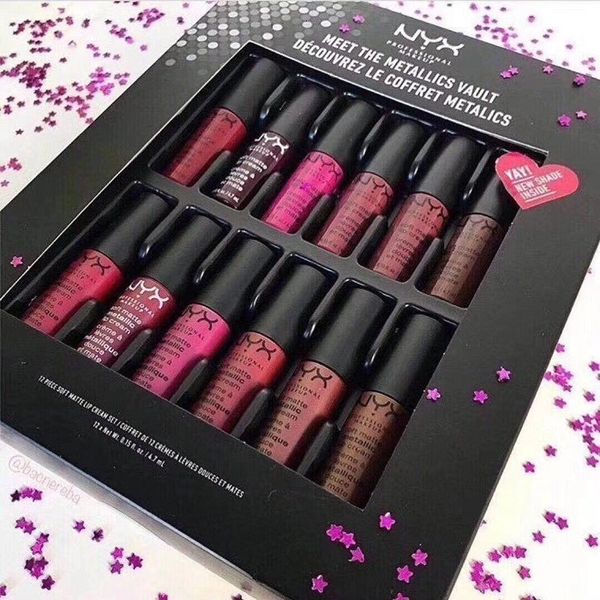 Acheter Nyx Meet The Metallics Vault Rouge à Lèvres Ensemble Mat Mat Mat New Shade Crème à Lèvres Lipgloss Decouvrez Le Coffret Metalics De 813 Du