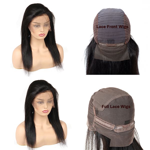 Straight Lace Front Wigs Unprocessed Brazilian Virgin Hair Average