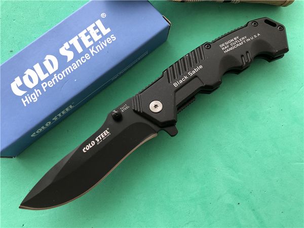 

Cold Steel HY217 Folding blade knife 7Cr17 steel blade Plain Manual opening EDC pocket knife Black sable FBA Tactical knives