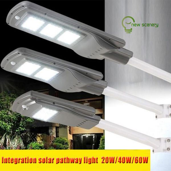 

20w 40w 60w solar powered led lights by pir motion sensor solar street pathway decorative floodlights