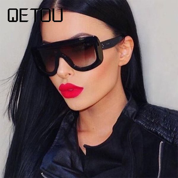 

qetou new fashion women sunglasses brand large frame vintage sun glasses classic cat eye eyewear uv400, White;black