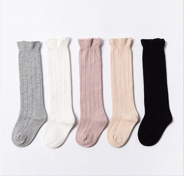 

Baby Kids Tube Ruffled Stockings Girls Boys Uniform Knee High Socks Infants Toddlers Cotton Pure Color Socks 0-3T NC134