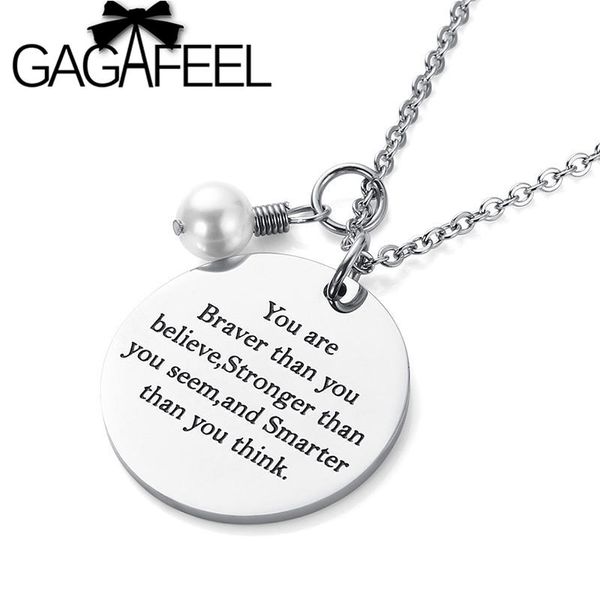 

gagafeel diy engrave logo stainless steel pendant necklace round customized logo army id tag necklace christmas gift, Silver