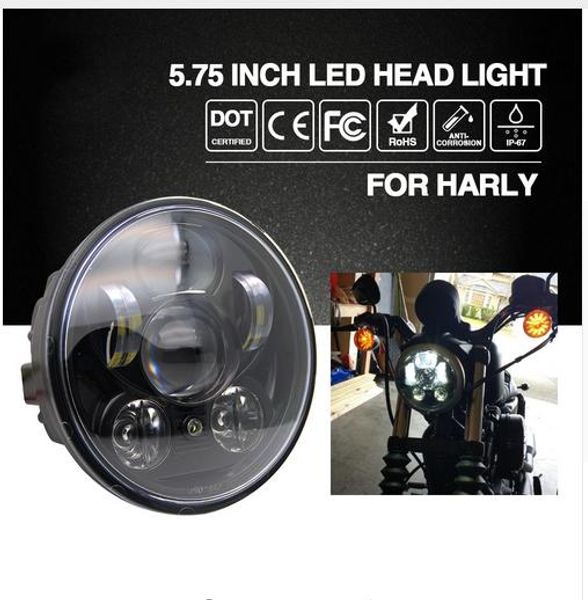 

headlight h4 5.75" 40w led chip high low beam 20w led headlamp motorcycle headlights for harley motor bike 9v 12v