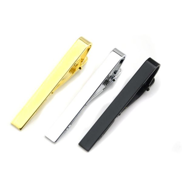 Glaze Sier Gold Gold Black Tie Clips Ternos de negócios Camise