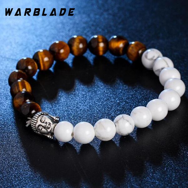 

2018 new natural stone lava beads bracelet two-color men charm buddha beads bracelets bangles tiger eye wristband for women, Black