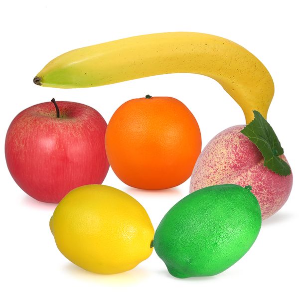 Decorative Foam Fake Fruit Apple Leamon Peach Orange Diy Plastic