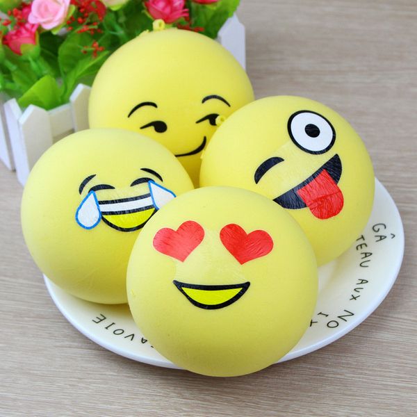 

10cm simulation bread cake buns children's toys slow rebound decompression toys cartoon emoji pu toys t3i0241