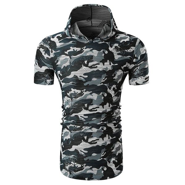 

men's t-shirts jaycosin mens boy summer camouflage print slim fit hoody t shirt personality worn out streetwear jul0218, White;black