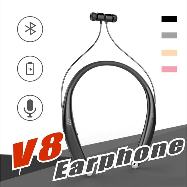 

V8 bluetooth headphone built in mic wirele lightweight neckband head et port earphone with hifi ba e peaker for iphone am ung galaxy