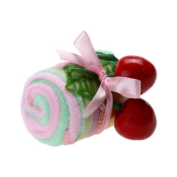 

2pcs gift cheery cake towel lovely mini candy cup cake towel cotton hand soft towels face party wedding gifts