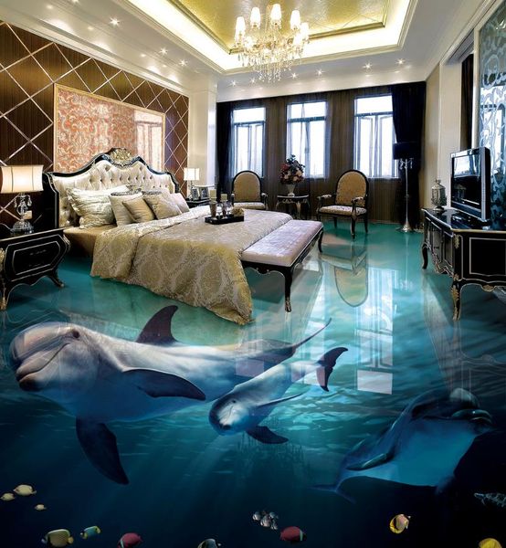 3d Floor Underwater World Dolphins 3d Wall Murals Vinyl Flooring Living Room Wallpaper Stereoscopic Mural 3d Flooring Wallpapers Free Wallpapers Free