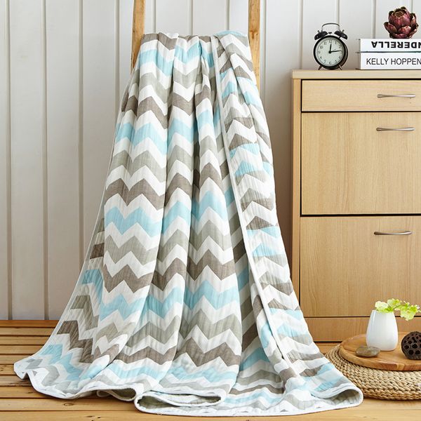 

japan style colour wave stripe summer throw/plaids single twin queen size children cotton towel blanket 120*150cm soft bed sheet