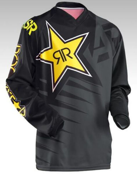 

men's jersey motocross rockstar moto cross clothes maillot camisa ciclismo hombre off-road downhill mtb jerseys cycling shirt, Black;red