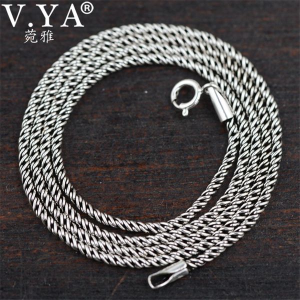 

v.ya 1.5mm 45cm 50cm 925 silver chains for women female s925 sterling silver jewelry women's necklace fashion christmas gift