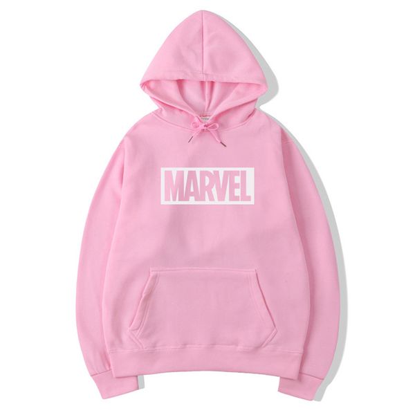 

2017 new women/men's casual marvel print hedging hooded fleece sweatshirt hoodies pullover clothing size m-xxl, Black