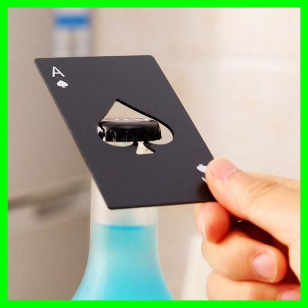 

ace of spades design beer bottle opener creative poker beer wine openers silver stainless steel openers