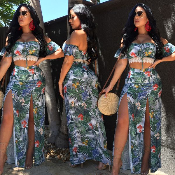 

women's fashion printed casual two-piece suit pants women's two piece dresses nightclub suits, White