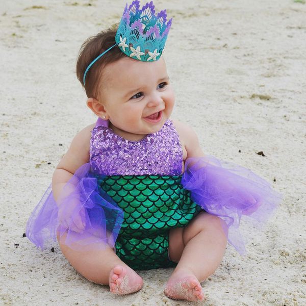 

little mermaid bodysuit baby girls sequins bikini suit swimwear swimsuit bathing costume clothing, Blue
