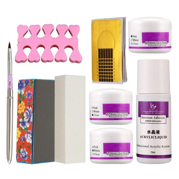 

acrylic powder liquid brush dish kit set a nail separator/nail buffer/acrylic brush for nail art design false french tips