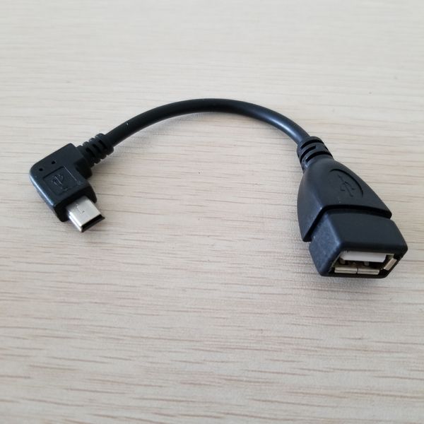 

1 pcs 90 degree right angle mini usb 5pin to usb type a otg adapter data extension cable male to female for tablet pc 10cm