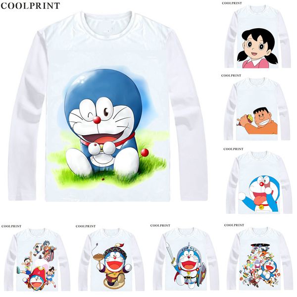 

doraemon t-shirts long sleeve anime shirts anime manga fujiko fujio stand by me doraemon nobita nobi shizuka minamoto cosplay shirt, Black
