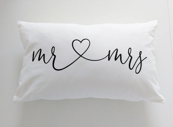 Lumbar Pillowcase Mr And Mrs Unique Wedding Gift Bedroom Decor Master Bedroom Quote Romantic Gift Throw Pillow With Words Quotes Satin Pillow Cases