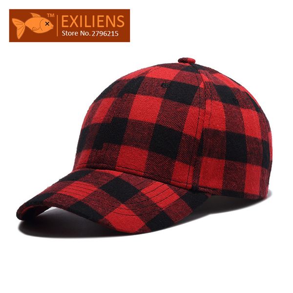 

exiliens] 2017 new fashion brand cotton snapback caps red plaid strapback baseball cap bboy hip-hop hat for men women fitted, Blue;gray