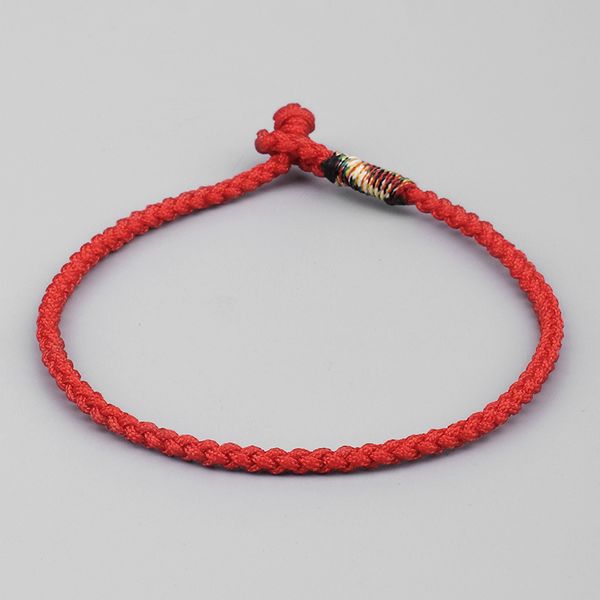

lucky rope bracelet women tibetan buddhist hand braided knots blue red color rope bracelet men, Golden;silver