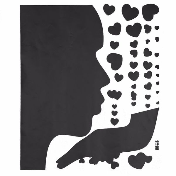 

new arrival fashion people blowing love wall decals removable wall sticker home decoration wall decals wallpaper