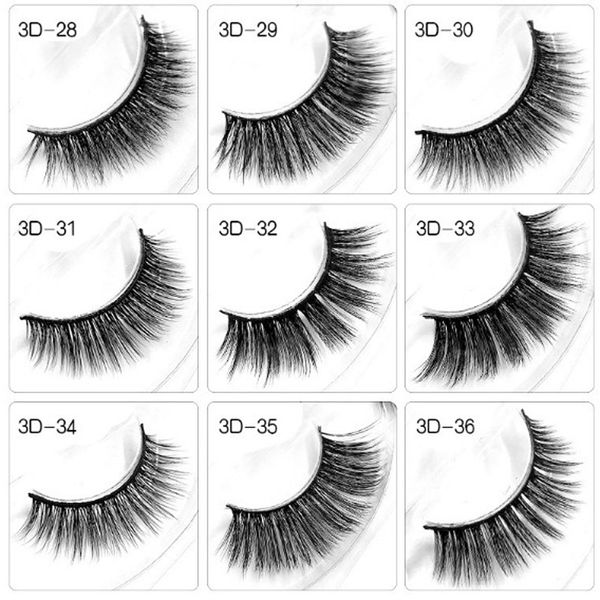 

5 pairs 36 styles 3d mink eyelashes transparent plastic luxurious thick fake eyelashes false full strip eyelashes
