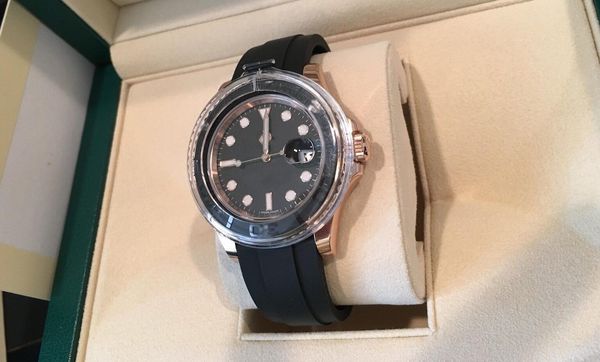 

Top elling luxury watch 40mm 18k ro e gold oy terflex black dial and rubber 116655 a ia 2813 movement automatic men watche original box