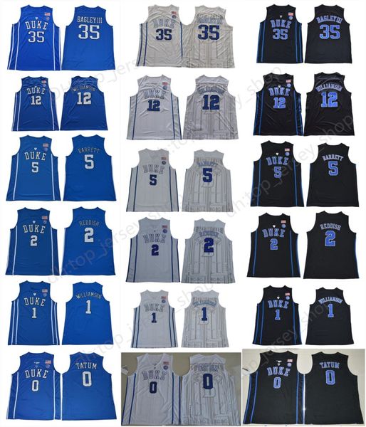

ncaa duke blue devils college jerseys zion williamson 0 jayson tatum kyrie 5 rj barrett 2 cameron reddish irving basketball jerseys, Black;red