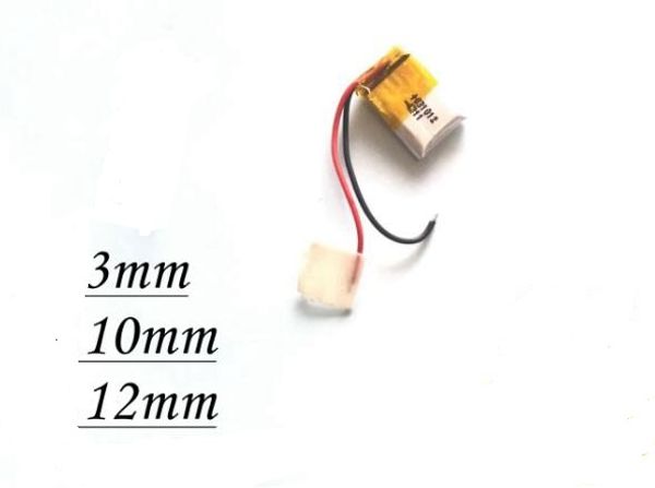 Super Mini-Lithium-Batterie, Lithium-Zellen-Netzteil, 3,7 V, 301012, 30 mAh, 4,2 V, für Bluetooth-Kopfhörer, Spielzeug, Power-LED, 3 mm, 10 mm, 12 mm