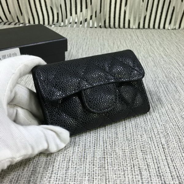 

Famous designer brand new Genuine Leather lambskin ladis quilted flap camellia coin purse short wallet card holder with box