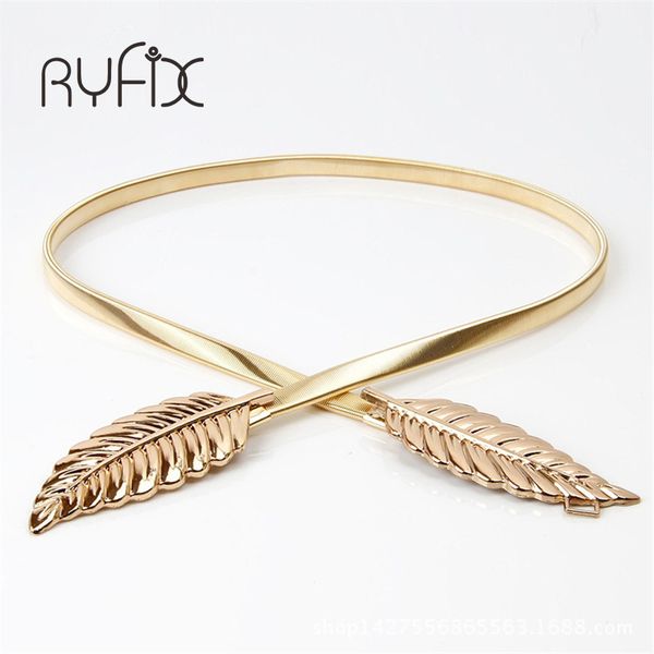 

new fashionable women metal leaves elastic waist dress belt strap waistband promotibl02, Black;brown