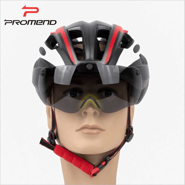 

promend magnetic suction goggles riding helmet with glasses one mountain bike bicycle road riding equipment cycling accessorie