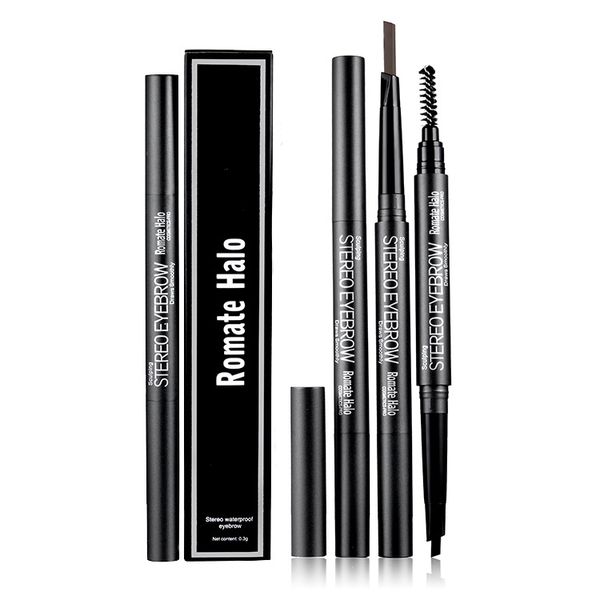 5 Farben Foudation Make -up wasserdichte Augenbrauen Enhancer Eye Brow Bleistift mit Kammpinsel 2 in 1 Maquillage DHL kostenloser Versand