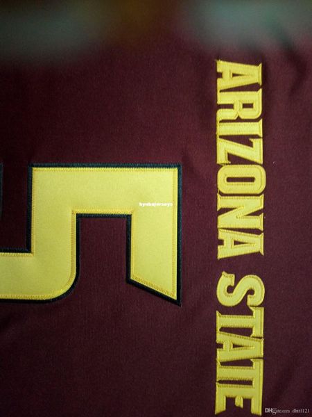 

men #5 maroon manny wilkins state sun devils alumni jersey stitched football jerseys, Black;red