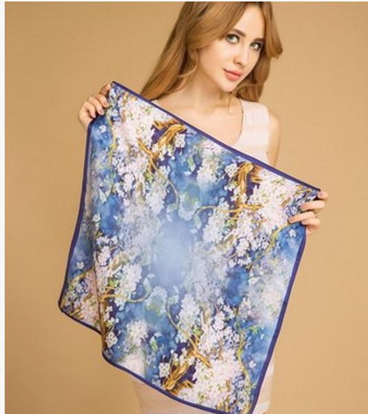 

100% square silk scarves silk scarf wraps shawls ponchos shawl 20pcs/lot, Blue;gray