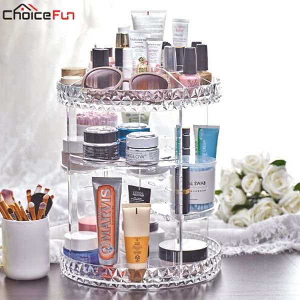 

rotating clear make up makeup holder organizador de maquillaje acrylic bath bathroom makeup organizer for cosmetics