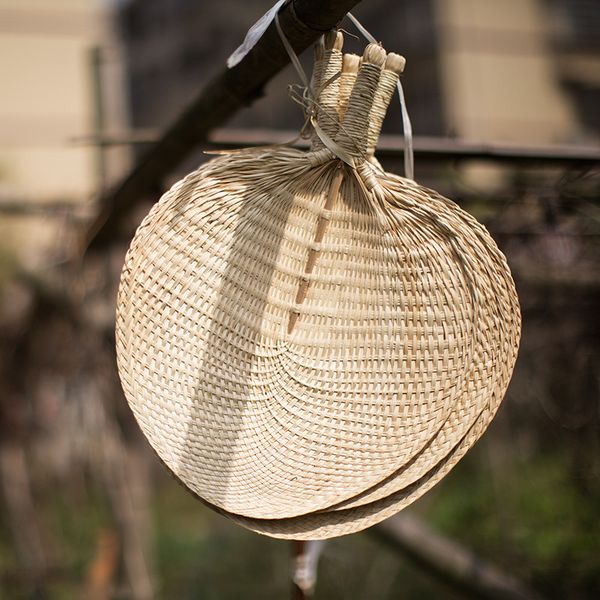 

3 size handmade woven palm leaf fan natural hand fan summer beach wedding party favor