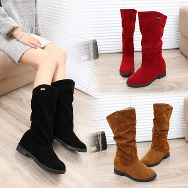 

female boots transport autumn winter new fashionable tube female boots low heel knight boots, Black