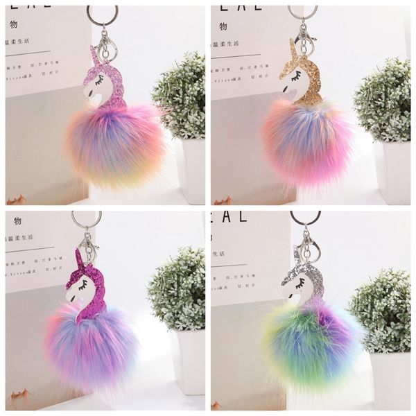 

4Styles Единорог лошадь Пом Пом телефон автомобиль брелок кулон сумка брелок цепь ав