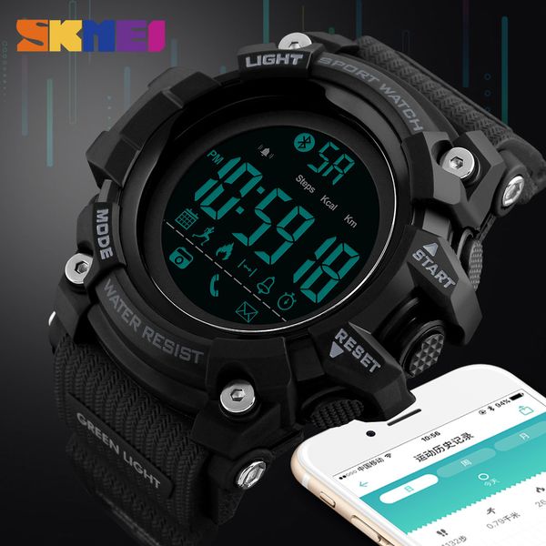 

skmei bluetooth sport watches watch men waterproof pedometer calorie multifunction digital wristwatches relogio masculino 1385, Slivery;brown