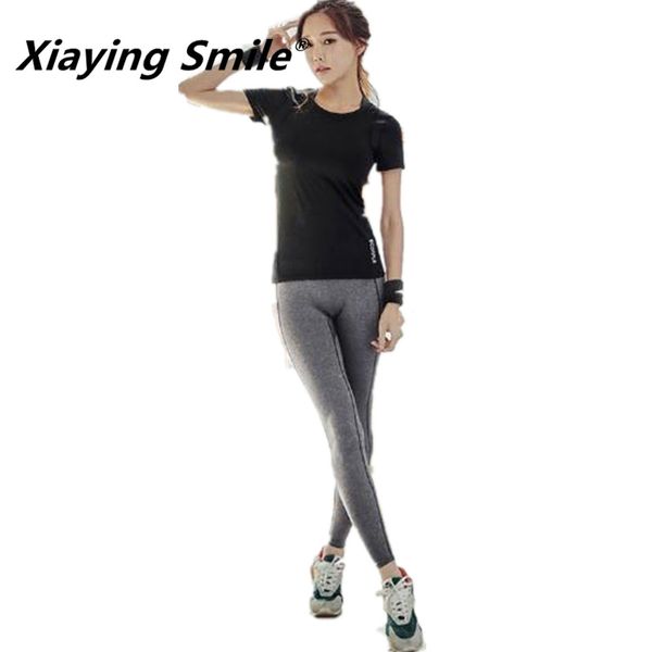 

xiaying smile women breathable wholesale sport running set yoga summer set quick dry gym fitness yoga workout sportswear suit, White;red
